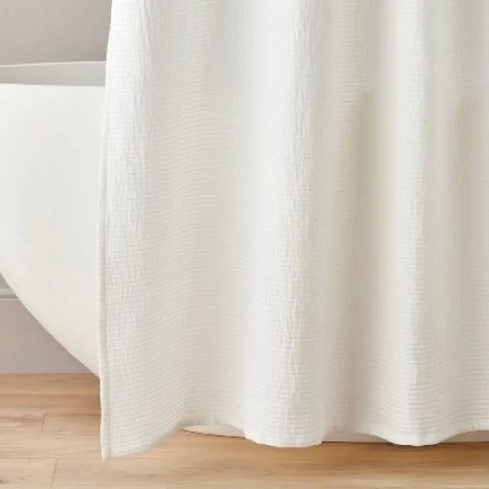Hearth & Hand Magnolia Stripe Cotton Matelassé Shower Curtain 72x72